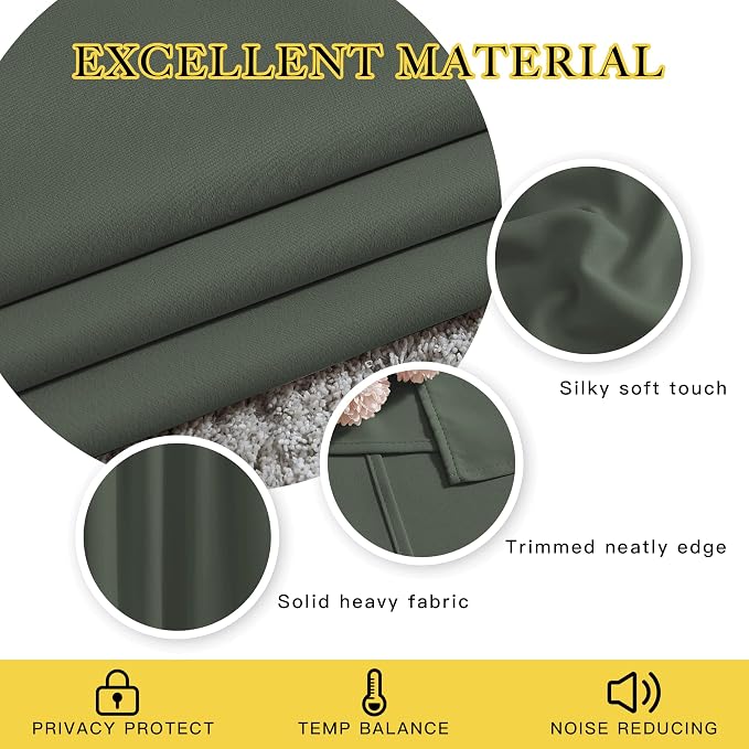 NICETOWN Dark Mallard Blackout Curtains - Image 4