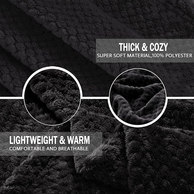 Exclusivo Mezcla Soft Waffle Fleece Bed Blanket Queen Size, Cozy Flannel - Image 7