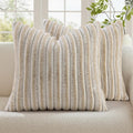 decorUhome Fall Faux Fur Throw Pillow Covers 26x26 Set of 2 Beige White | by decorUhome