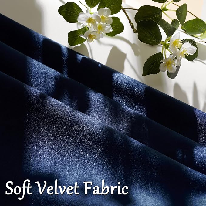 GIGIZAZA Navy Velvet Pillow Covers 12x20 Decorative Pillows Pack of 2 | Lumbar - Image 5