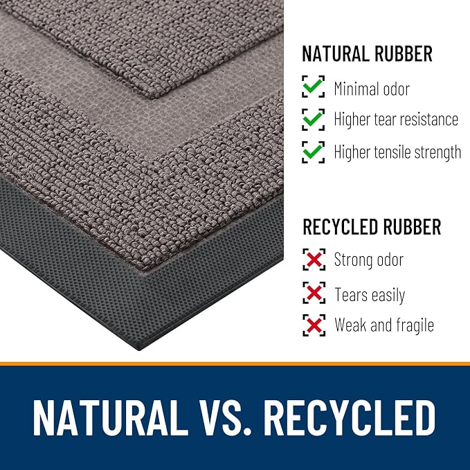 OLANLY Front Door Mat Outside 71x23, All-Season Heavy-Duty Rubber Doormat | - Image 3