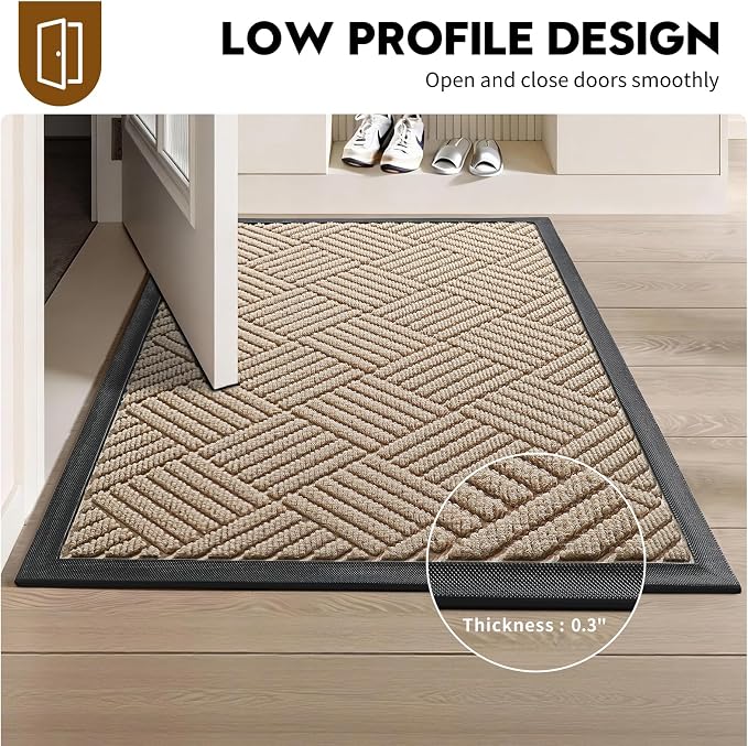 Front Door Mat, Heavy Duty Waterproof Doormat 47.5"x35.5", Stain Fade Resistant - Image 4