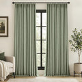 MIULEE Sage Green Pinch Pleated 100% Blackout Linen Curtains 40x84 Inches | by MIULEE