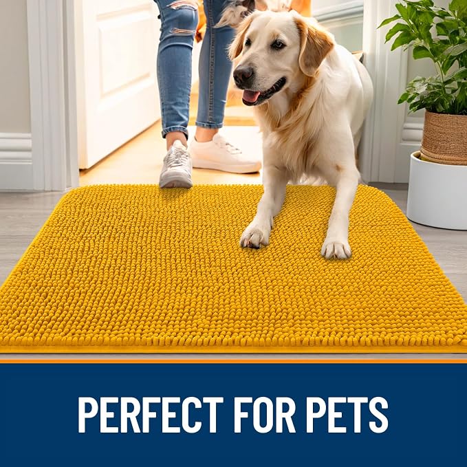 OLANLY Dog Door Mat for Muddy Paws 47x17, Super Absorbent Chenille Mud Mat | - Image 6