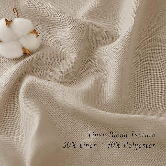 NICETOWN Thick Taupe Linen Curtains 90 inch Length 2 Panels Set, Grommet Semi - Image 4