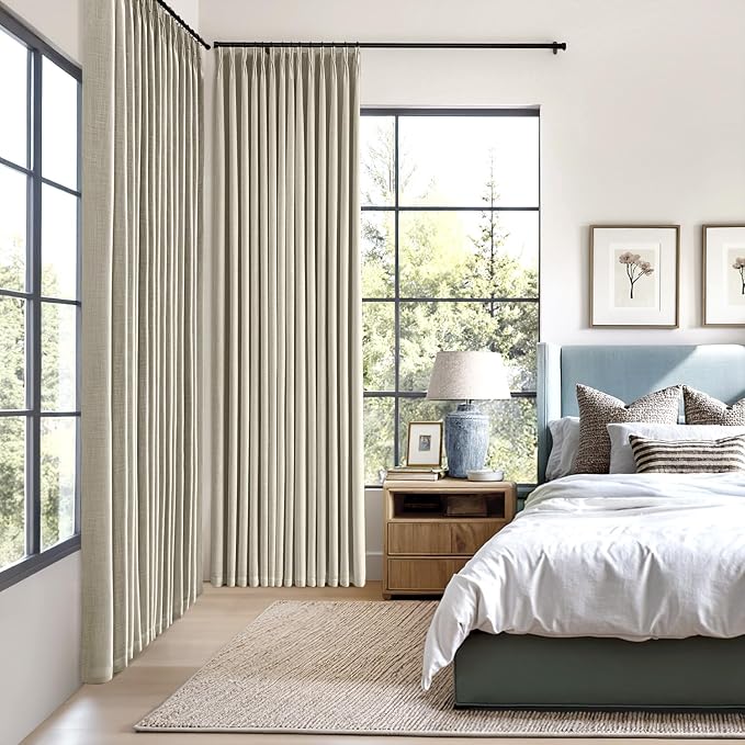 MIULEE Burlywood Birch Pinch Pleated 100% Blackout Curtains 40x63 Inches | Room - Image 2