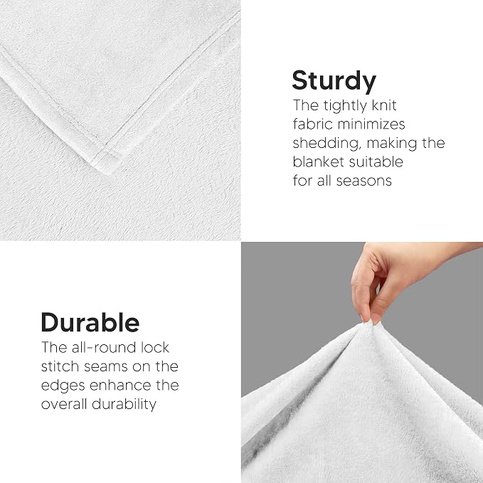 Utopia Bedding Ultra Soft Fleece Bed Blanket Throw Size White | Microfiber - Image 7