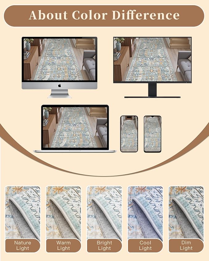 Madane Washable Runner Rug 2x6 Runners - Image 9