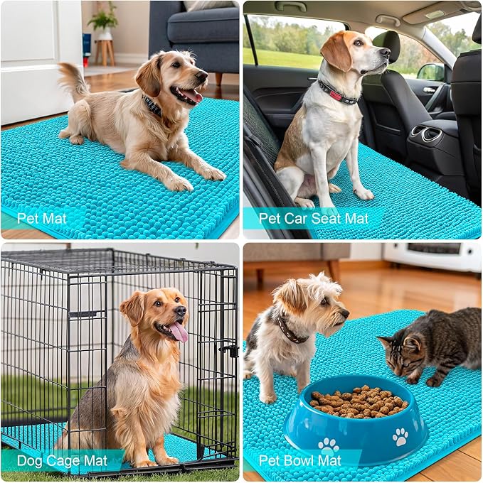 OLANLY Dog Door Mat for Muddy Paws 45x27, Super Absorbent Chenille Mud Mat | - Image 7