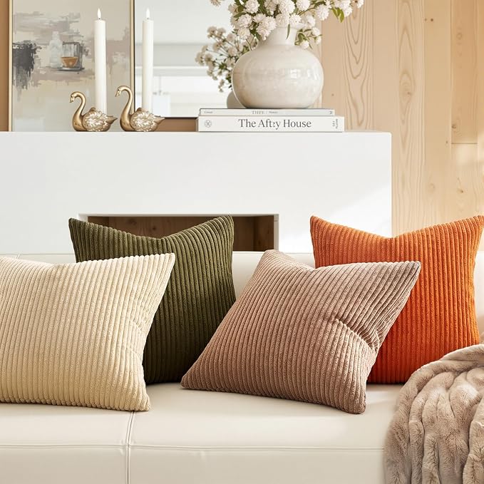 Topfinel Fall Home Decor Rust OliveGreen Throw Pillow Covers 22x22 Inch Set of - Image 3