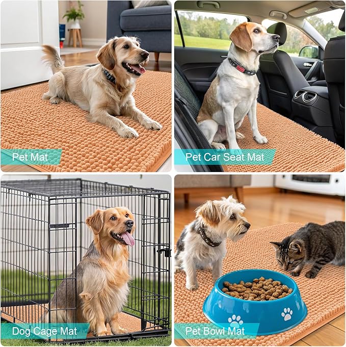 OLANLY Dog Door Mat for Muddy Paws 59x35, Super Absorbent Chenille Mud Mat | - Image 7