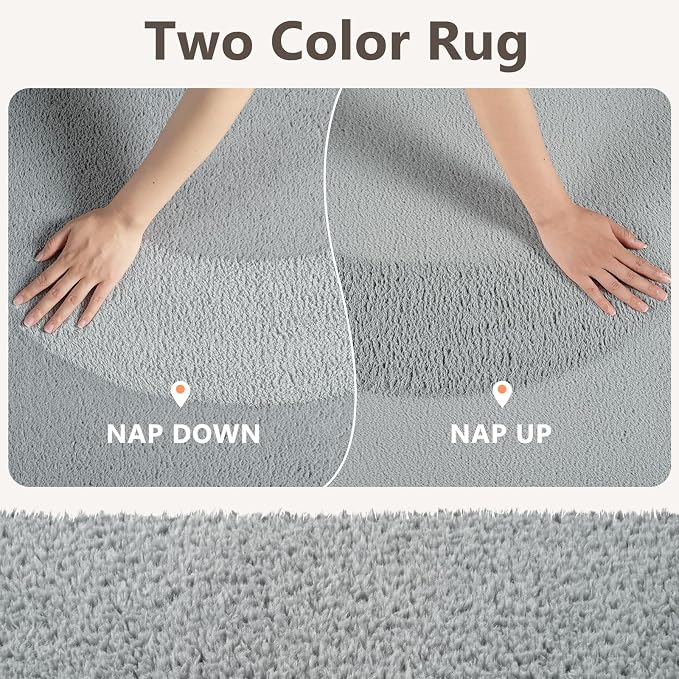 3x5 Light Grey Solid Area Rug Washable Non-Slip Soft - Image 9