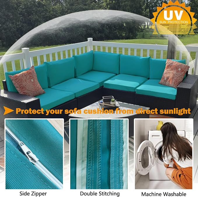 Sqodok Outdoor Cushion Covers 19x19 inch, Wicker Chair - Image 5