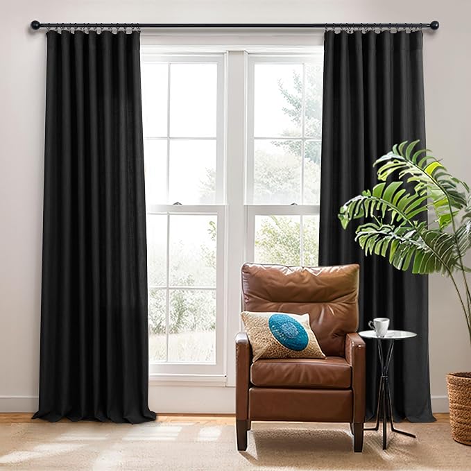 Black Long Drapes 108 Inch Length - Image 7