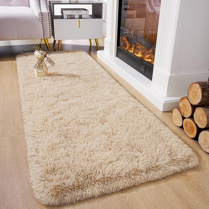 Chicrug Soft Runner Rugs for Bedroom Living Room Plush Fluffy Rug 3x8 | Shag - Image 2