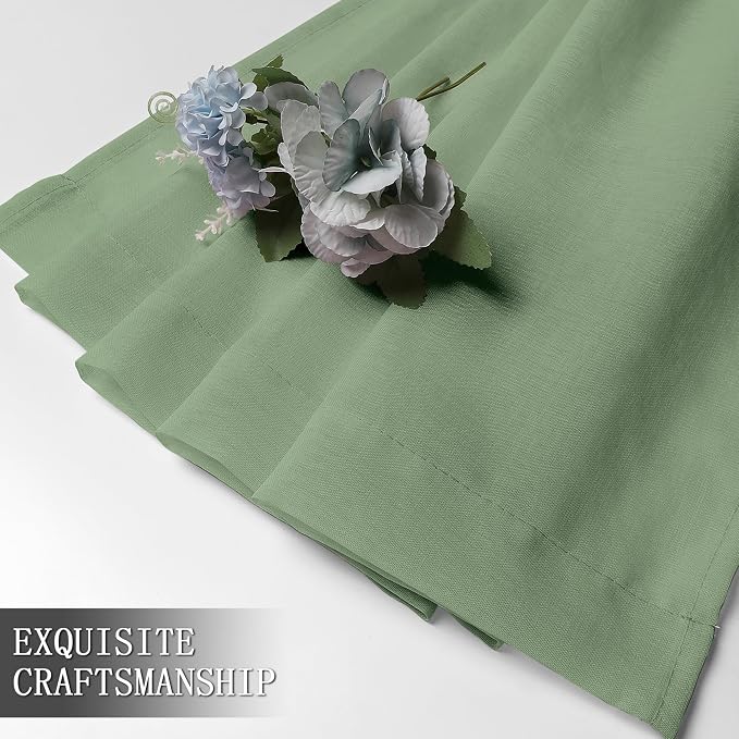 Tollpiz Short Sheer Curtain Linen Textured Living Room Curtains Sheer Light - Image 7