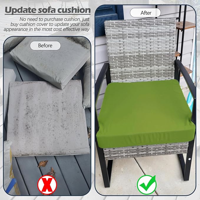 Sqodok Outdoor Cushion Covers 21x19 inch, Wicker Chair - Image 8