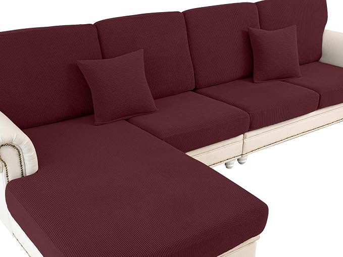 LA MEACK Couch Cushion Cover Seat Cushion Cover Stretch Armchair Cover Separate by LA+MEACK