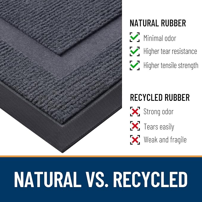 OLANLY Front Door Mat Outside 47x23, All-Season Heavy-Duty Rubber Doormat | - Image 4