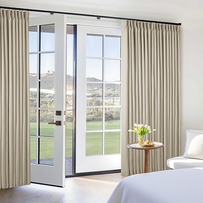Extra Wide Burlywood Birch Pleated Blackout Linen 60 x 84 Inch Curtains | 100% - Image 6
