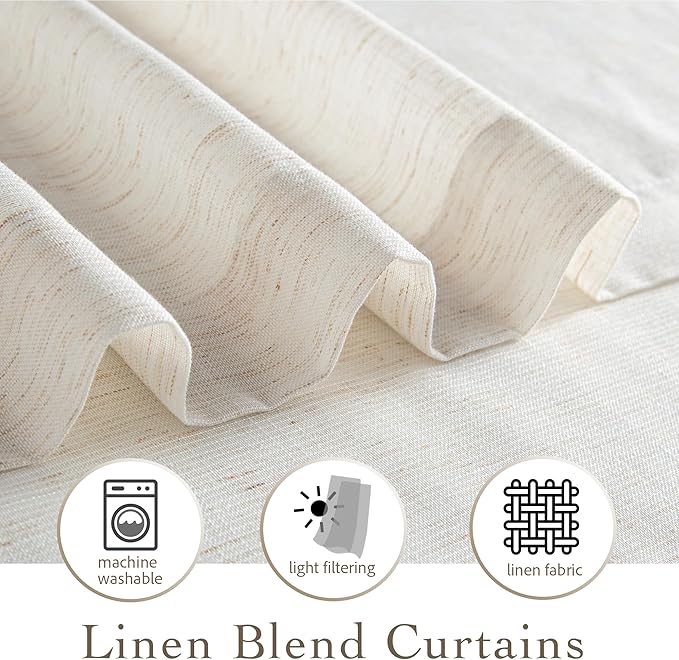 RYB HOME Extra Long Linen Curtains - Image 5