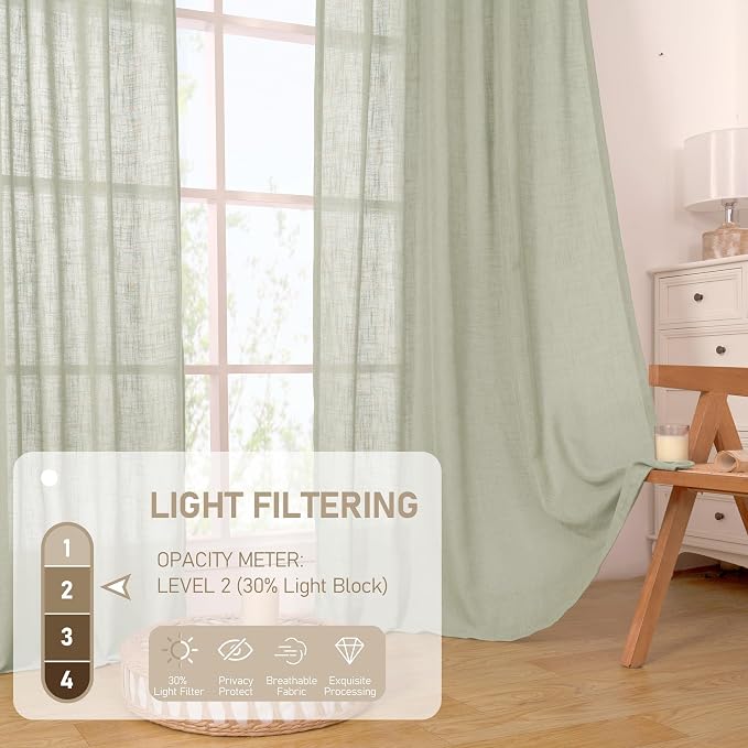 Short Linen Curtains 54 Inch Length - Image 5