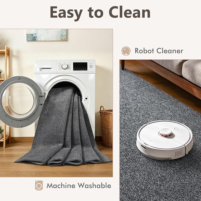 2x10 Black/White Runner Rug Washable Non-Slip - Image 7
