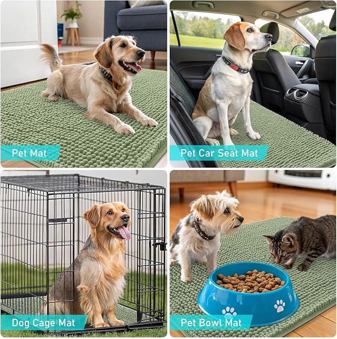 OLANLY Dog Door Mat for Muddy Paws 59x24, Super Absorbent Chenille Mud Mat | - Image 7