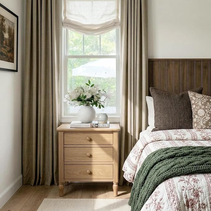 100% Blackout Linen Textured Curtains 90 Inch Long, Plaza Taupe | 100% Blackout - Image 2