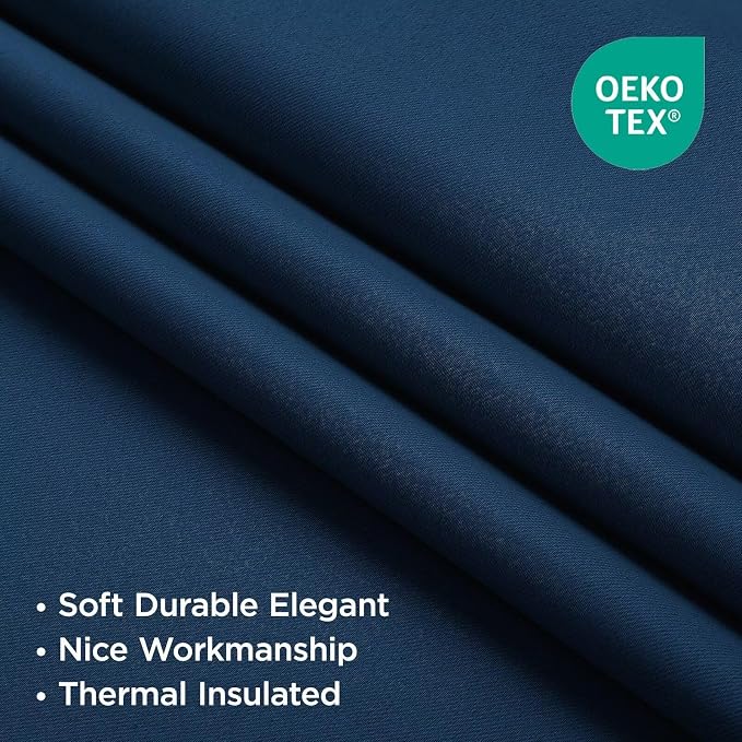 Joydeco Blackout Curtains 108 Inches Long, Thermal Insulated Black Out Curtains - Image 5
