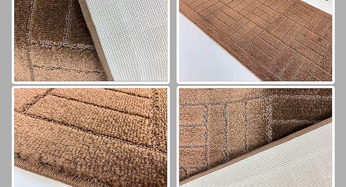 Custom Length Hallway Runner Rug, Slip Resistant, Bricks Brown, 26 Inch X 16 - Image 6