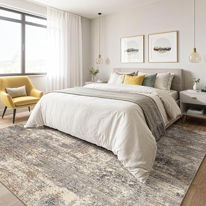 LOONGRUG 12x18 Area Rug Washable Large Neutral Modern Living Room Rugs | - Image 4