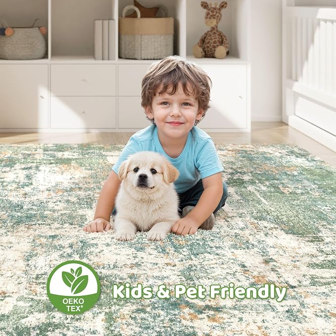 LOONGRUG 10x12 Area Rug Washable Large Neutral Modern Living Room Rug | - Image 7