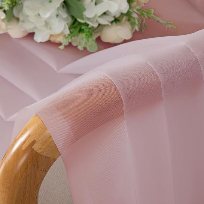 Blush Pink Sheer Curtains 108 Inches Long 2 Panels - Image 6