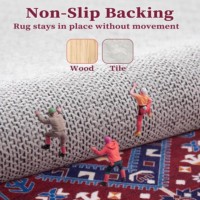 SERISSA 8x10 Washable Non Slip Boho Area Rug - Image 5