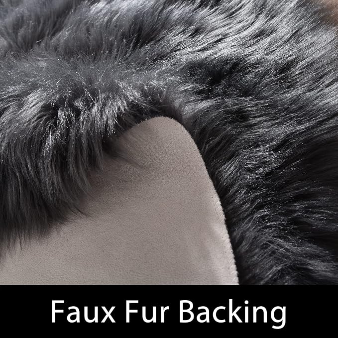 Latepis Dark Grey Rugs for Living Room Round Rugs 6ft Fluffy Circle Fuzzy Shag - Image 3