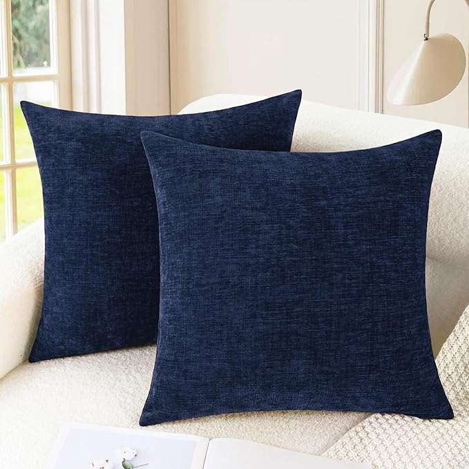 CaliTime Decorative Couch Throw Pillow Covers 26 X 26 Inches Navy Blue | Pack by CaliTime
