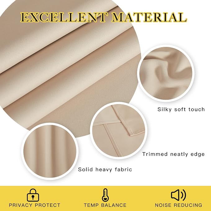 NICETOWN Blackout Sliding Glass Door Curtain 110 inch Length, Grommet Thermal - Image 5