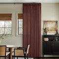 Chestnut Brown Thick Linen Pinch Pleated Curtains 120 Inches Long 2 Panels | by Twodrapes
