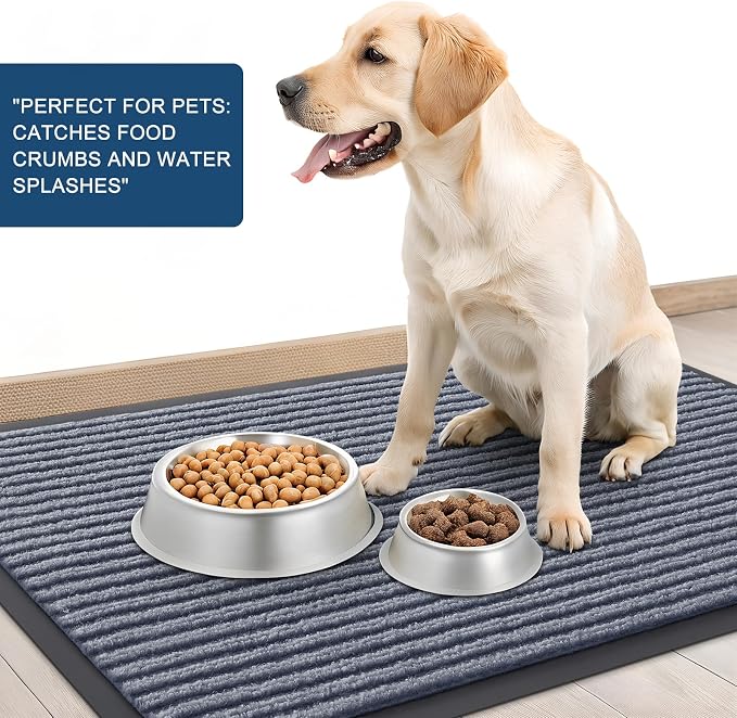 OLANLY 2-Pack Front Door Mats 33x21, Waterproof Heavy-Duty Doormats | Ash Grey - Image 6