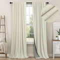 Primitive Curtain 108 Inch Long 2 Panels Burg Linen Textured 9 ft Floor Length by Pitalk