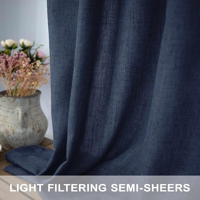 Navy Blue Curtains 38 Inch Wide - Image 7