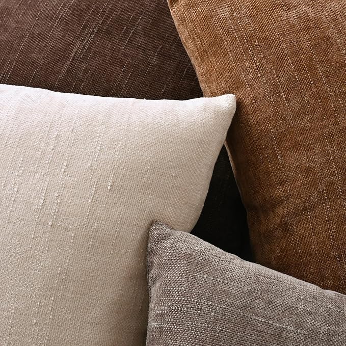 Set of 4 Soft Textured Decorative Throw Pillow Covers 18x18 Inch Cozy Farmhouse - Image 6