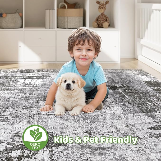 LOONGRUG 12x15 Area Rug Washable Large Neutral Modern Living Room Rugs | - Image 8