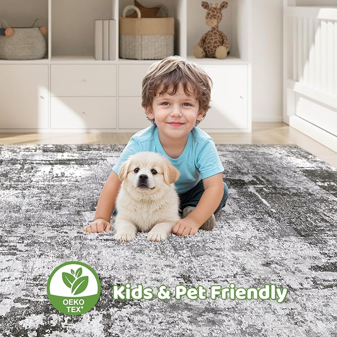 LOONGRUG 10x12 Area Rug Washable Large Neutral Modern Living Room Rugs | - Image 8