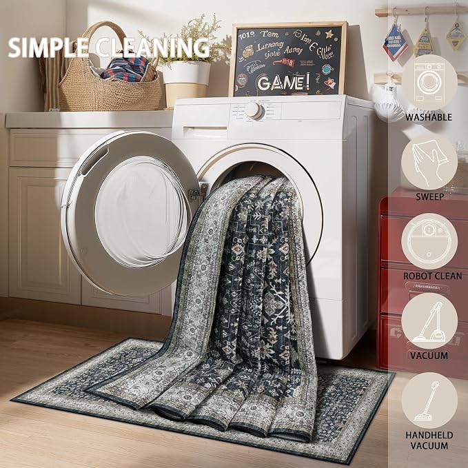 Area Rug 6x9 for Living Room Bedroom | Low Pile; Non Slip;Machine Washable; - Image 7