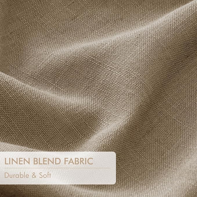 MIULEE Cafe Brown Pinch Pleated 100% Blackout Linen Curtains 40x90 Inches | - Image 6
