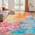 Rugflix 6x9 Area Rugs for Living Room, Washable Colorful Rainbow Large Rug | by RugflixAreaRugs