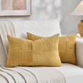 Fancy Homi 2 Packs Mustard Yellow Lumbar Decorative Throw Pillow Covers 14x24 by Fancy+Homi
