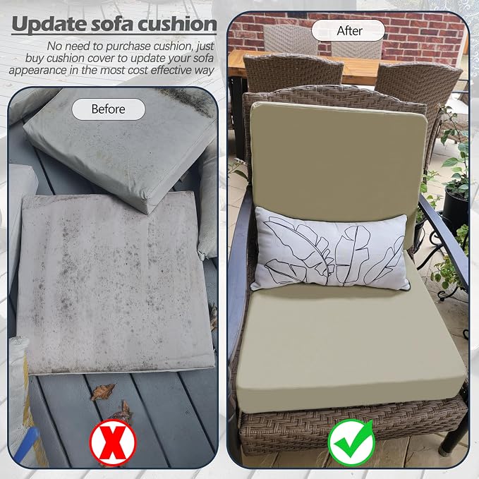 Sqodok Outdoor Cushion Covers 25x25 inch, Wicker Chair - Image 8